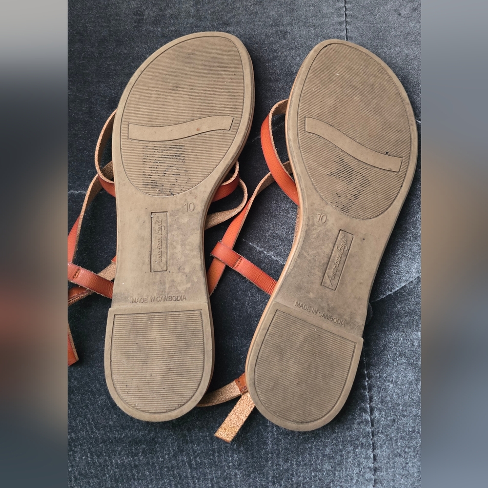 5 for $ 25 Bundle Deal - American Eagle Outfitters Womens Brown Strappy Sandals - Picture 2 of 2
